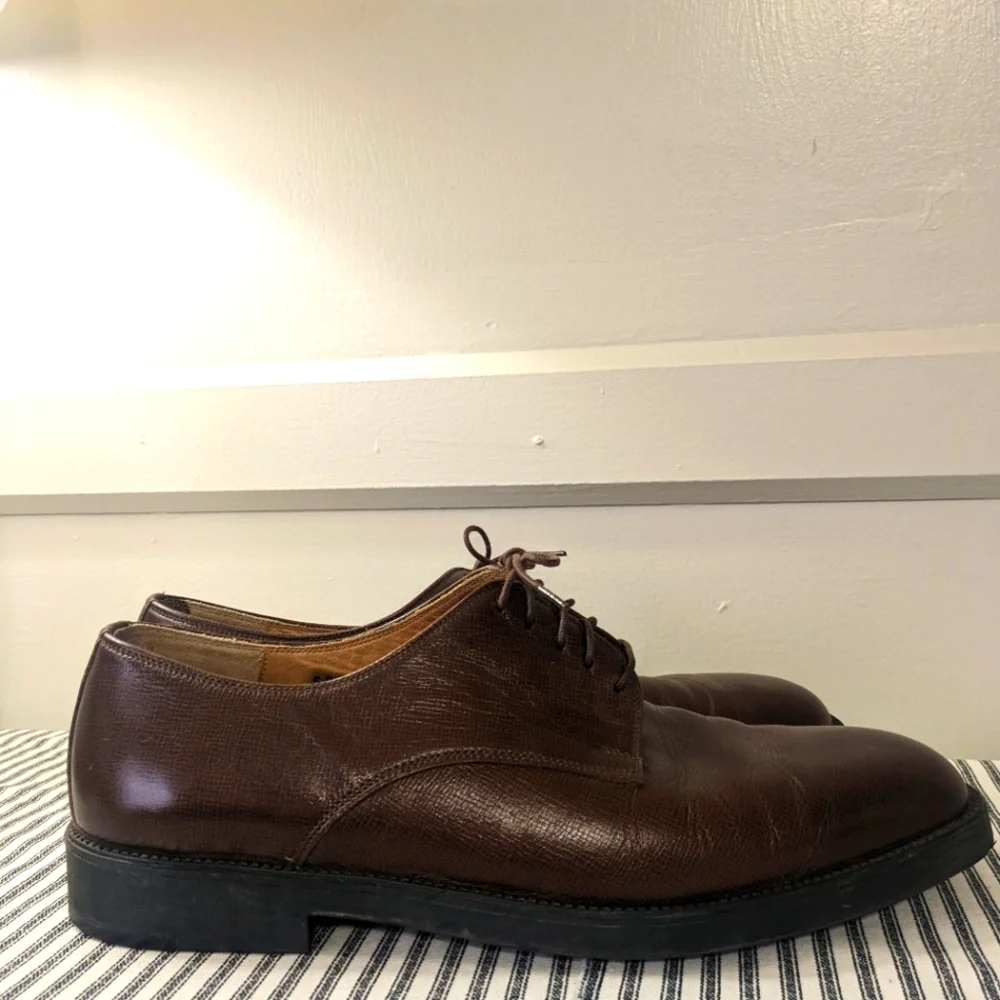 Brooks Brothers Men's Brown Leather Oxfords Salinger Size 9‎